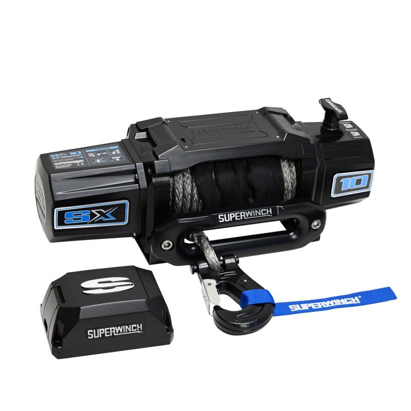 Superwinch 10000 LBS 12V DC 3/8in x 80ft Synthetic Rope SX10SR Winch - Semi Gloss Black 1710204 1710204 Photo - Close Up