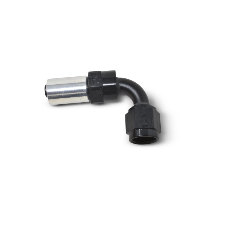 Russell Crimp-On 90° Hose End - Black / Silver 610423 Photo - out of package