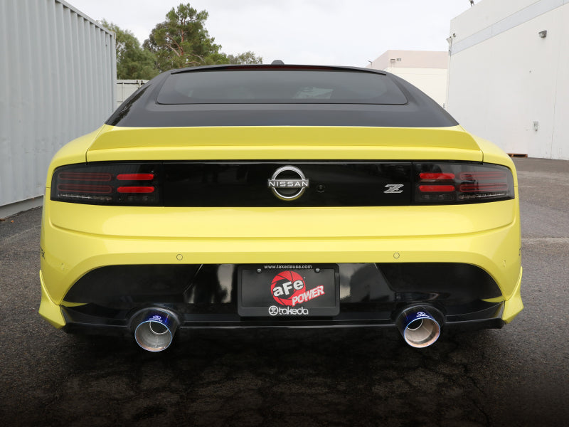 aFe POWER Takeda 2023 Nissan Z 2 1/2in 304 SS Cat-Back Exhaust System w/ Blue Flame Tips 49-36138-L 49-36138-L Photo - Mounted