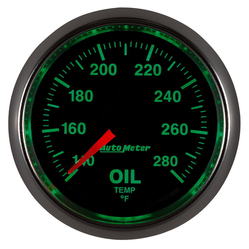 Autometer GS Series 2-1/16in Oil Temperature Gauge 140-280 Degrees Electric Full Sweep 3856 3856 User 4