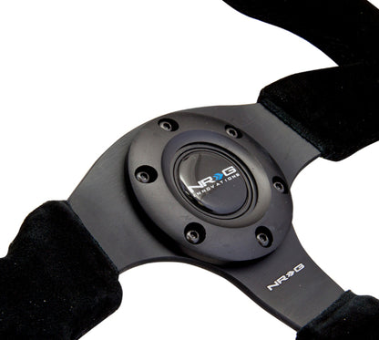 NRG Reinforced Steering Wheel- Suede Steering Wheel 320mm w/ Black Stitch RST-012S Photo - Primary