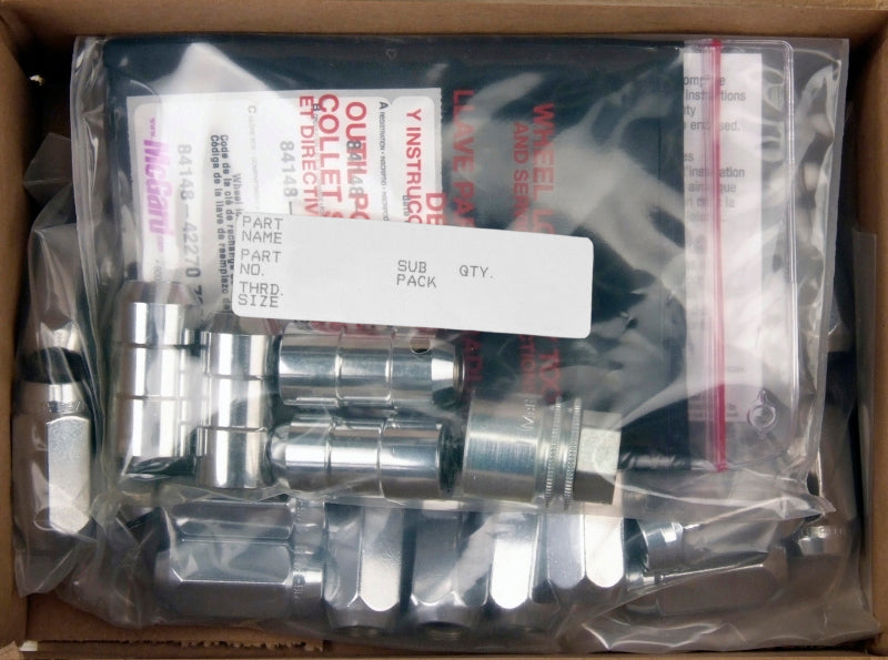 McGard 8 Lug Hex Install Kit w/Locks (Cone Seat Nut) 9/16-18 / 13/16 Hex / 1.75in. Length - Chrome 84823 84823 Photo - in package