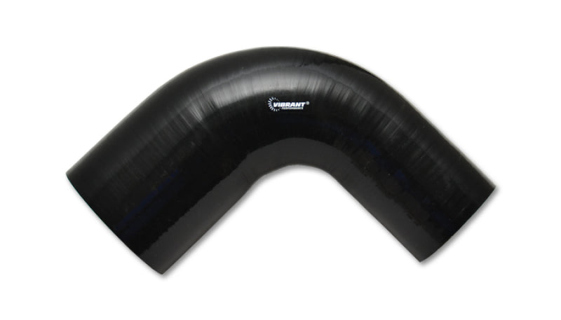 Vibrant 2.25in ID x 2.5in ID x 4in Long Gloss Black Silicone 90 Degree Transition Elbow 19791 19791 Photo - Primary