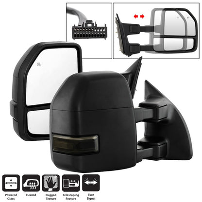 SPYDER xTune 08-15 Ford F-250 SD Heated Adj LED Signal Power Mirror - Smoke (MIR-FDSD08S-G4-PW-SM-SET) 9943096 9943096 Photo - Primary