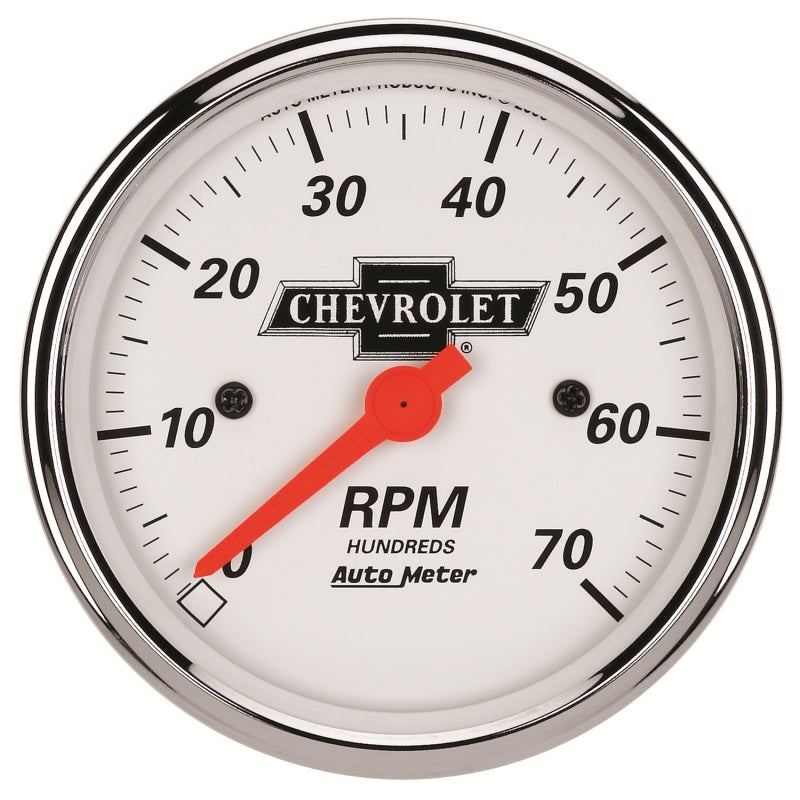 Autometer Gauge, Tachometer, 3 1/8", 7k RPM, In-Dash, Chevrolet Heritage Bowtie 1398-00408 Photo - Primary