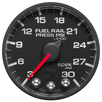 Autometer Spek-Pro Gauge Rail Press 2 1/16in 30Kpsi Stepper Motor W/Peak & Warn Blk/Blk P321328 P321328 User 2