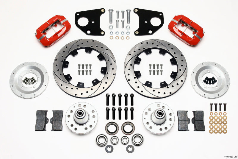 Wilwood FDL Front Kit, 12.19", Drilled, Red, 62-72 CDP B & E Body-Drum 140-9828-DR Photo - Primary