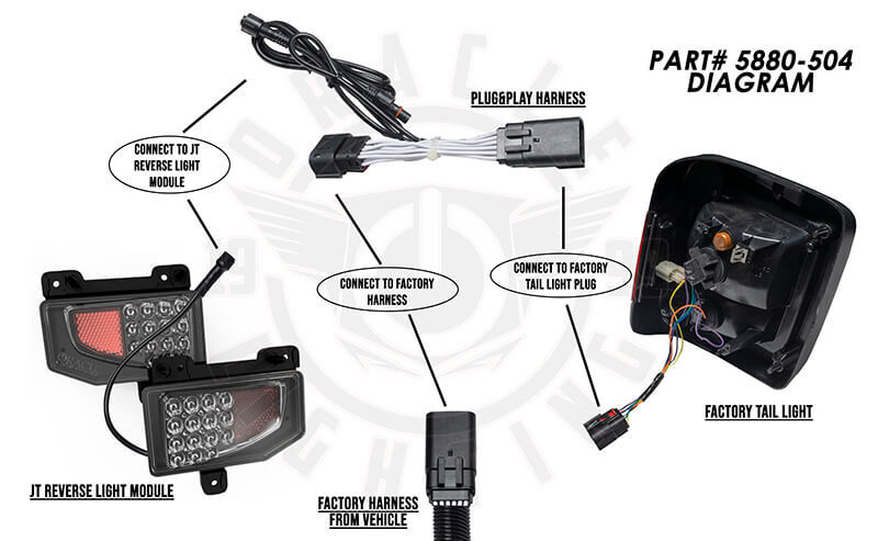 ORACLE Lighting Oracle Plug & Play Wiring Adapter for Jeep Gladiator JT Reverse Lights 5880-504 5880-504 Installation Instructions