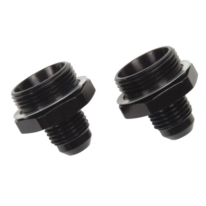 Russell -6 AN Holley Dual Feed Carb Adapter Fitting (Black Finish) 640223 Photo - Primary