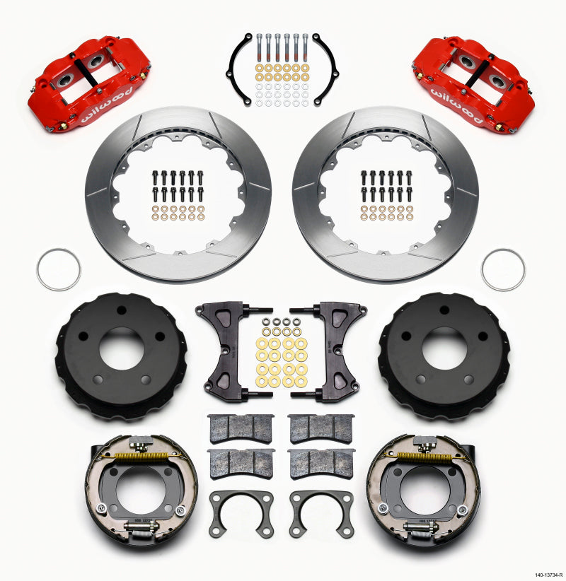 Wilwood Narrow Superlite 4R Rear P-Brk Kit 12.88in Red Big Ford 2.00in Off Bronco 5 x 5.50 140-13734-R 140-13734-R Photo - Primary