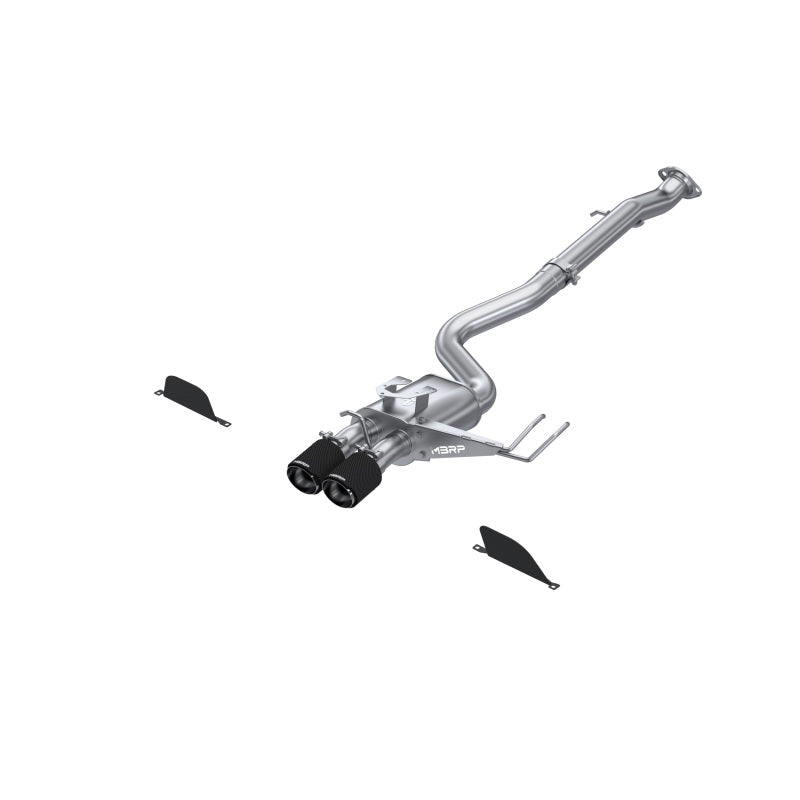 MBRP 2023 Toyota Corolla GR 1.6L T304 SS 3in Cat-Back Dual Center Rear w/ Carbon Fiber Tips S43033CF S43033CF Photo - Primary