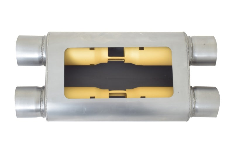 Gibson MWA Superflow Dual/Dual Oval Muffler - 4x9x14in/2.5in Inlet/2.5in Outlet - Stainless BM0111 BM0111 Photo - Unmounted