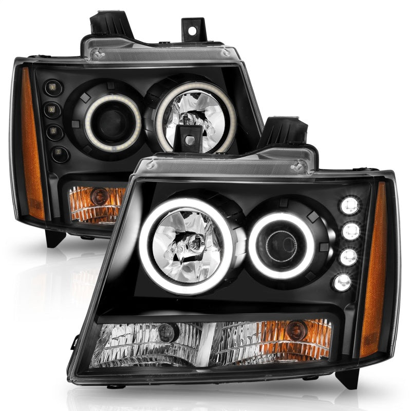 Anzo 2007-2013 Chevrolet Avalanche Projector Headlights w/ Halo Black(CCFL) 111109 Photo - Unmounted