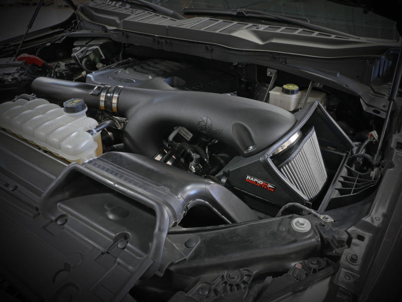 aFe Rapid Induction Cold Air Intake System w/Pro DRY S Filter 2021+ Ford F-150 V6-3.5L (tt) 52-10010D 52-10010D Photo - Mounted