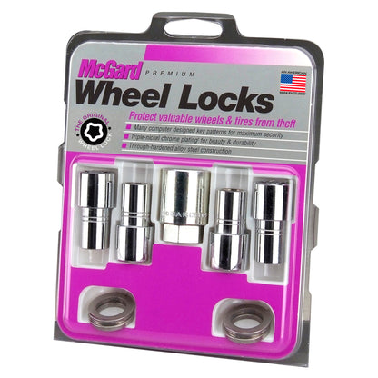 McGard Wheel Lock Nut Set - 4pk. (Long Shank Seat) 7/16-20 / 13/16 Hex / 1.75in. Length - Chrome 22142 22142 Photo - in package