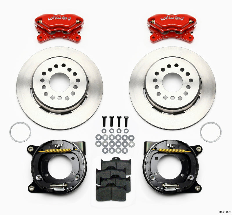 Wilwood Forged Dynalite P/S Park Brake Kit Red Chevy 12 Bolt w/ C-Clips 140-7141-R 140-7141-R Photo - Primary