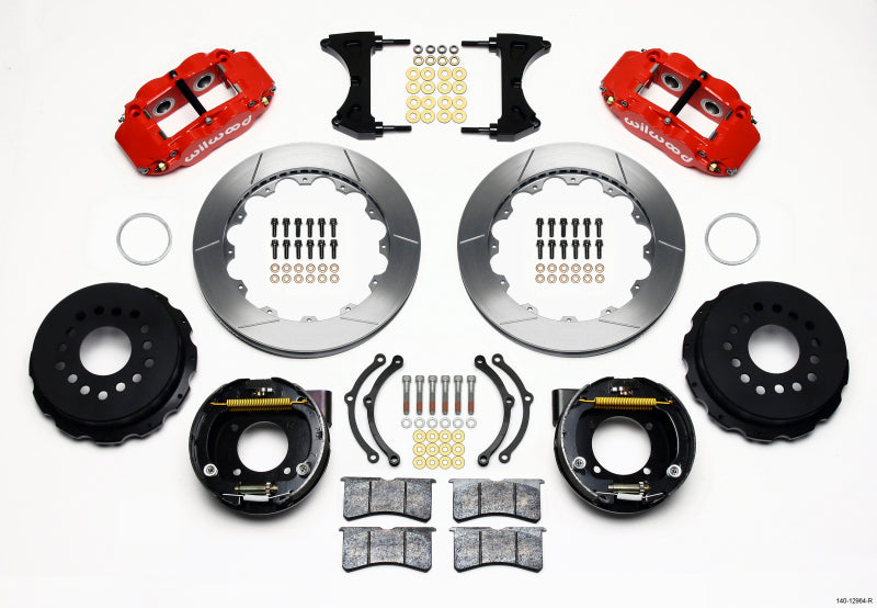 Wilwood Narrow Superlite 4R Rear P-Brk Kit 12.88in Red Chevy 12 Bolt w/ C-Clips 140-12964-R 140-12964-R Photo - Primary
