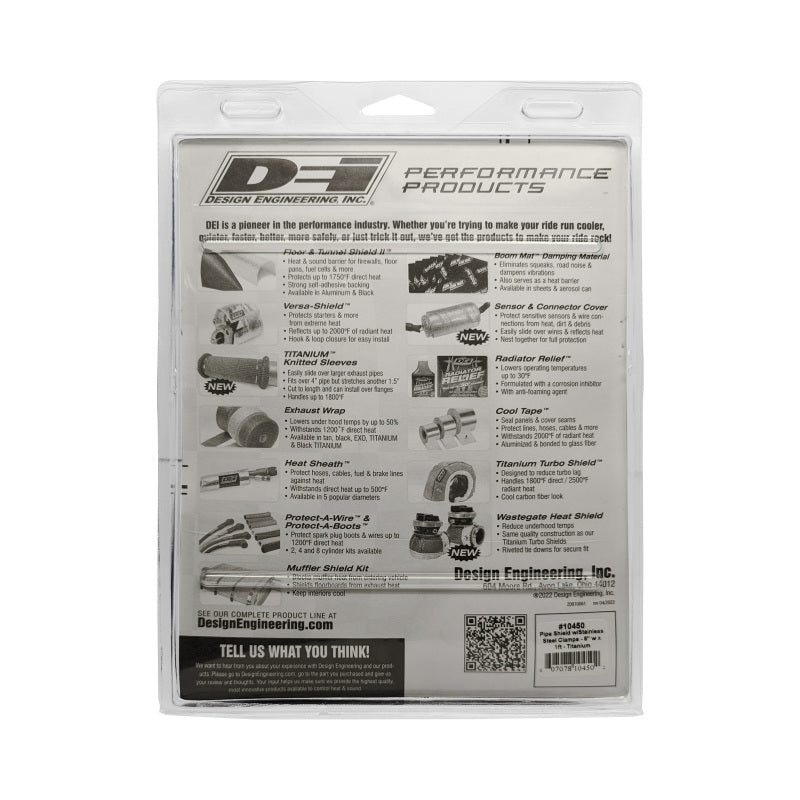DEI Pipe Shield 6in w x 1ft - w/ Stainless Steel Clamps - Titanium 10450 10450 Photo - Unmounted