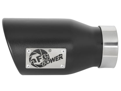 aFe MACH Force-Xp 3 in 409 Stainless Steel Exhaust Tip Black (Left Side) 3 49T30452-B09 Photo - Unmounted