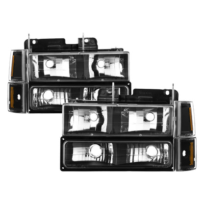 SPYDER xTune GMC C/K Series 94-98 Headlights w/ Corner and Parking Lights - Black HD-JH-GCK94-BK-SET 9037405 9037405 Photo - Primary