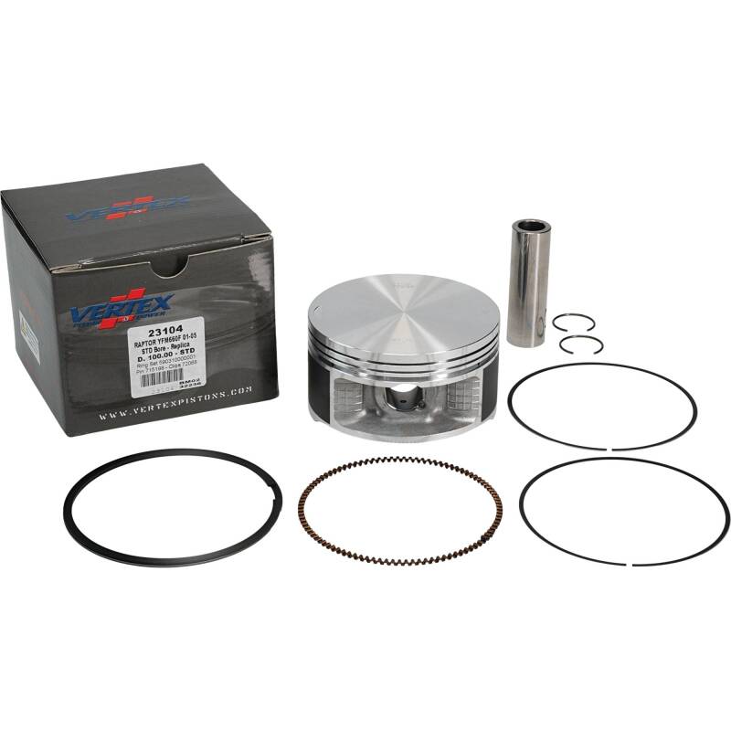 Vertex Pistons Vertex Piston 02-08 Yamaha YFM 660 F Grizzly 4x4 660cc Cast Replica Piston Kit 23104 23104 Photo - Primary