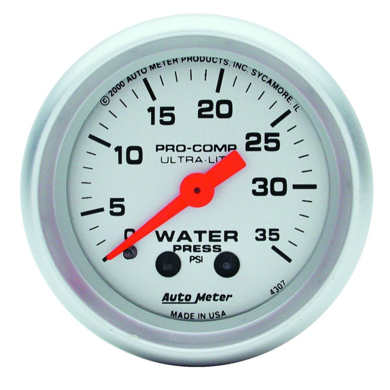 Autometer Gauge, Water Press, 2 1/16", 35Psi, Mechanical, Ultra-Lite 4307 Photo - Primary