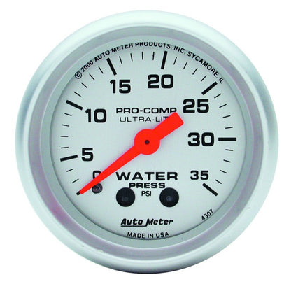 Autometer Gauge, Water Press, 2 1/16", 35Psi, Mechanical, Ultra-Lite 4307 Photo - Primary