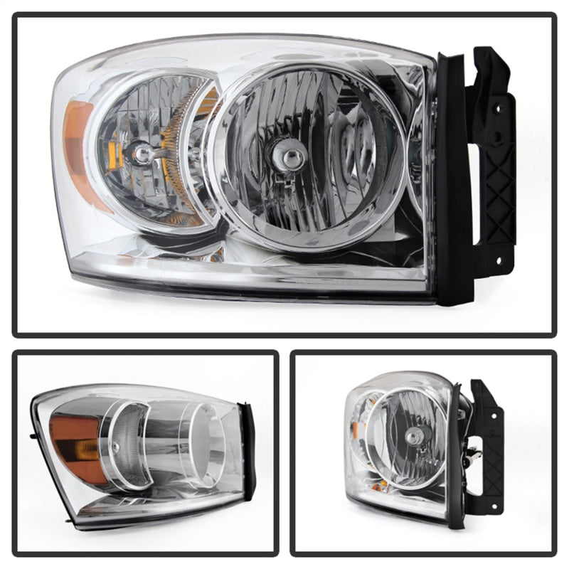 SPYDER Xtune Dodge Ram 1500 06-08 / Ram 2500/3500 06-09 Amber Crystal Headlights Chrome HD-JH-DR06-AM-C 9022913 9022913 Photo - Unmounted