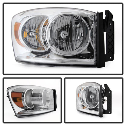 SPYDER Xtune Dodge Ram 1500 06-08 / Ram 2500/3500 06-09 Amber Crystal Headlights Chrome HD-JH-DR06-AM-C 9022913 9022913 Photo - Unmounted