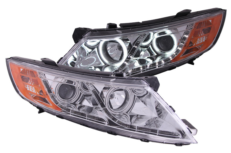 Anzo 2011-2013 Kia Optima Projector Headlights w/ Halo Chrome (CCFL) 121459 Photo - Mounted