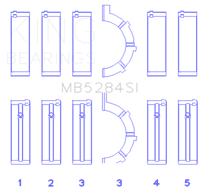 King Engine Bearings Chrysler/Jeep 287Ci 4.7L (Size +0.50mm) Main Bearing Set MB5284SI0.5 MB5284SI0.5 Photo - Primary