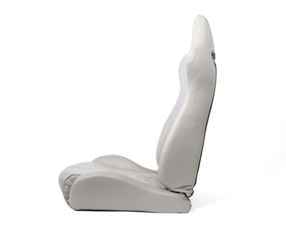 NRG "The Arrow"  Sports Vinyl Seat Grey w/ Grey Stitch plus Pressed RSC-810GY L/R User 1