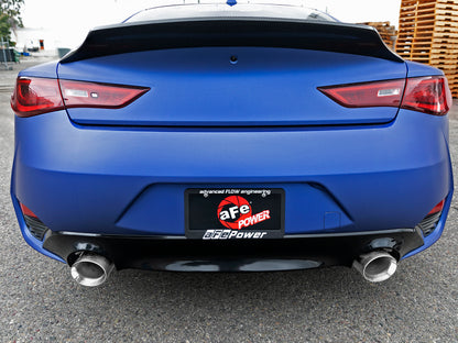 aFe POWER Takeda 2.5in 304 SS CB Exhaust w/ Polished Tips 17-19 Infiniti Q60 V6-3.0L (tt) 49-36134NM-P 49-36134NM-P Photo - Mounted
