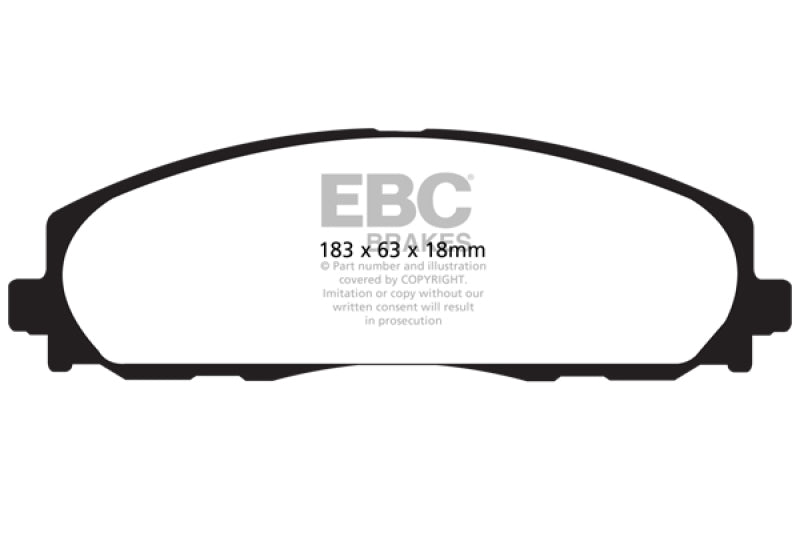 EBC 2016+ Chrysler Pacifica (Ru) 3.6L Orangestuff Front Brake Pads ED91888 ED91888 Photo - Primary