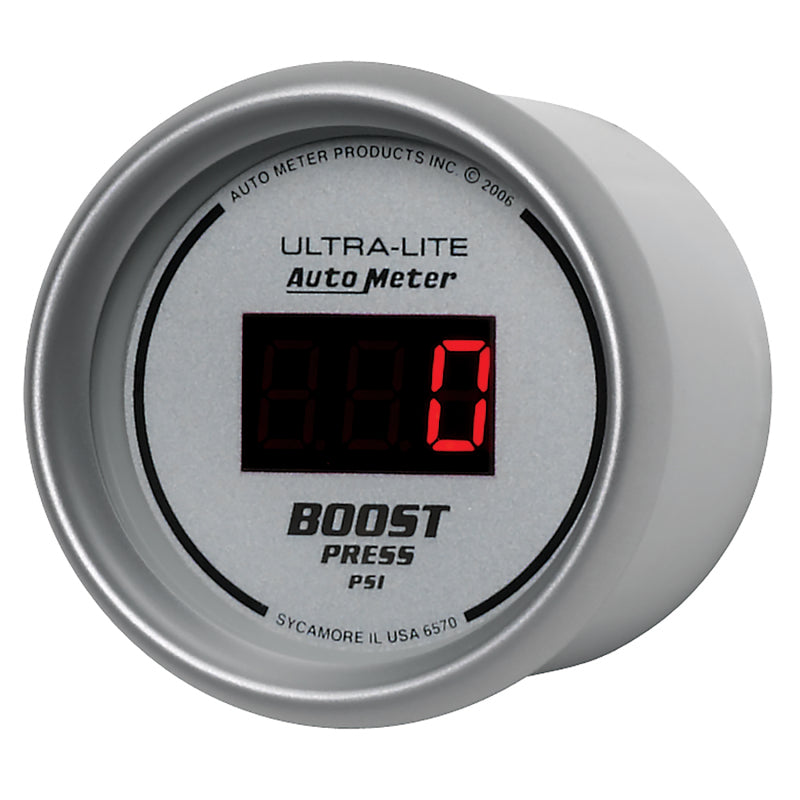 Autometer Gauge, Boost, 2 1/16", 60psi, Digital, Silver Dial W/ Red Led 6570 User 2