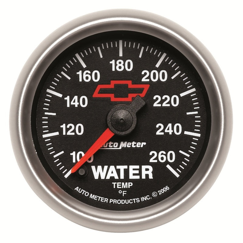 Autometer 2-1/16" Water Temperature, 100-260 °F, Stepper Motor, Bowtie, Gm Black 3655-00406 Photo - Primary