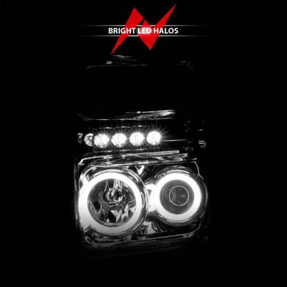 Anzo 2008-2010 Ford F-250 Projector Headlights w/ Halo Chrome (CCFL) 111167 Photo - Unmounted
