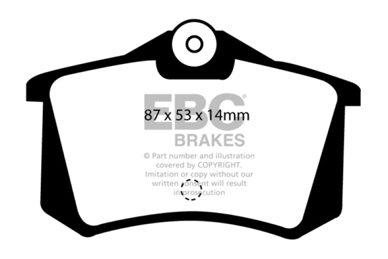 EBC 91-93 Lancia Delta Integrale 2.0L Turbo HF Evo 1 Yellowstuff Rear Brake Pads DP4999R DP4999R Photo - Primary