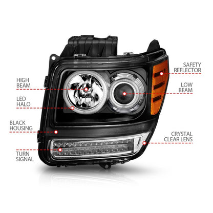 Anzo 2007-2012 Dodge Nitro Projector Headlights w/ Halo Black (CCFL) G2 111145 Photo - Unmounted