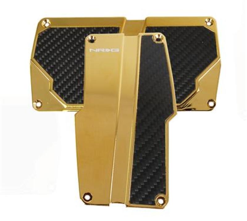 NRG Brushed Aluminum Sport Pedal Chrome Gold w/ Black Carbon AT PDL-150CG User 1