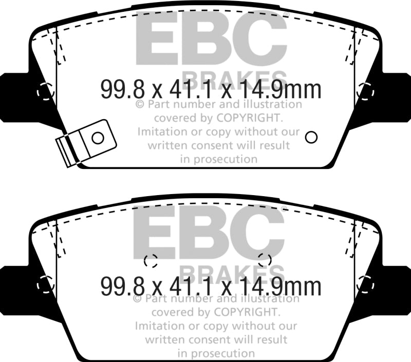 EBC 2017+ Kia Cadenza 3.3L Redstuff Rear Brake Pads DP33086C DP33086C Photo - Primary