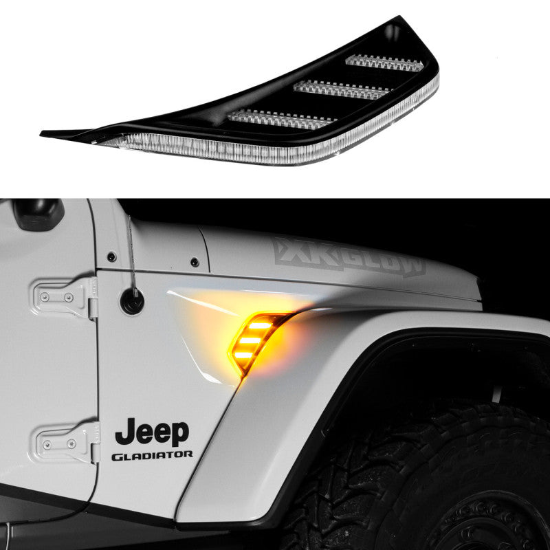 XKGLOW XK Glow Amber Jeep Air Vent Light w/ Turn Signal & Running Light XK-VENT-A-KIT