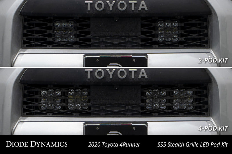 Diode Dynamics 14-23 Toyota 4Runner SS5 Stealth Grille LED 4-Pod Kit Sport - White Combo DD7542 DD7542 User 8