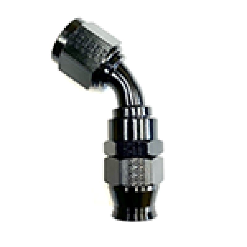 Fragola -6AN Real Street x 45 Degree 3/8 EFI Quick Disconnect Hose End Black 684506B-6QD 684506B-6QD Photo - Primary