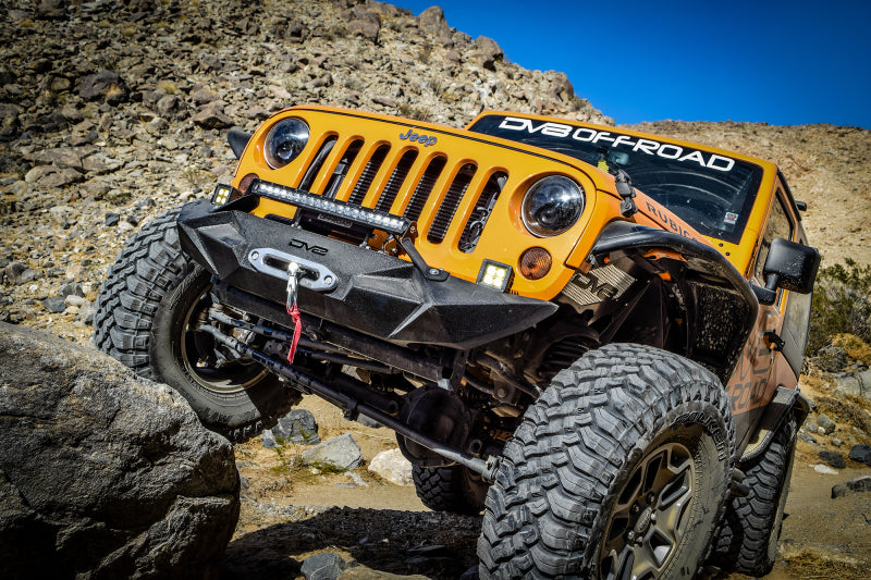 DV8 Offroad 07-18 Jeep Wrangler JK Front Aluminum Inner Fender - Black INFEND-01FB INFEND-01FB Photo - Mounted