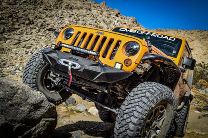 DV8 Offroad 07-18 Jeep Wrangler JK Front Aluminum Inner Fender - Black INFEND-01FB INFEND-01FB Photo - Mounted