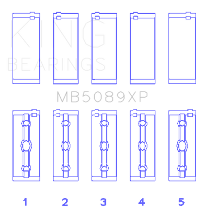 King Engine Bearings Toyota 1Rz/2Rz/3Rz (Size STDX) Main Bearing Set MB5089XPSTDX MB5089XPSTDX Photo - Primary