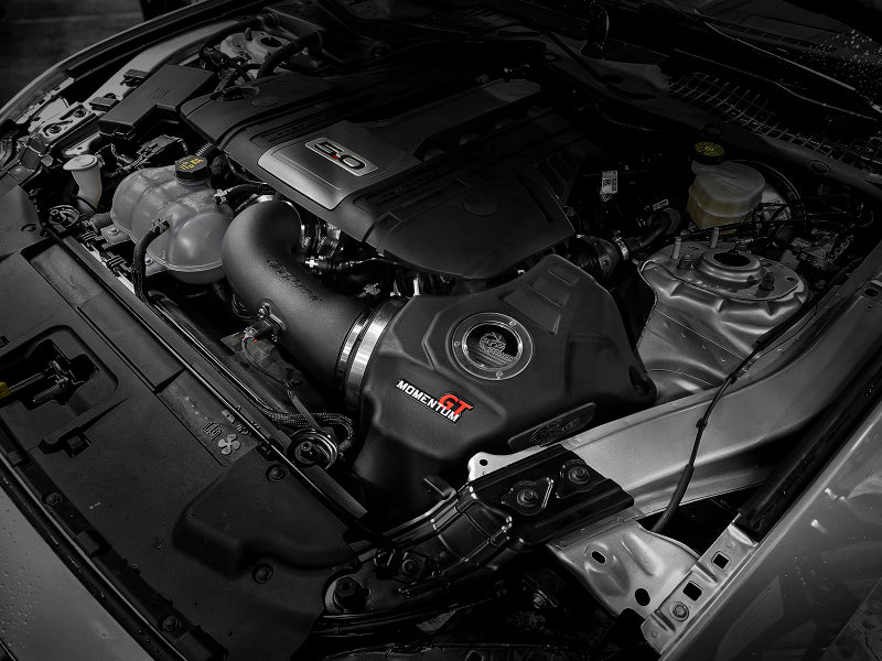 aFe POWER Momentum GT Pro Dry S Cold Air Intake System 18-19 Ford Mustang GT V8-5.0L 50-70033D 50-70033D Photo - Mounted