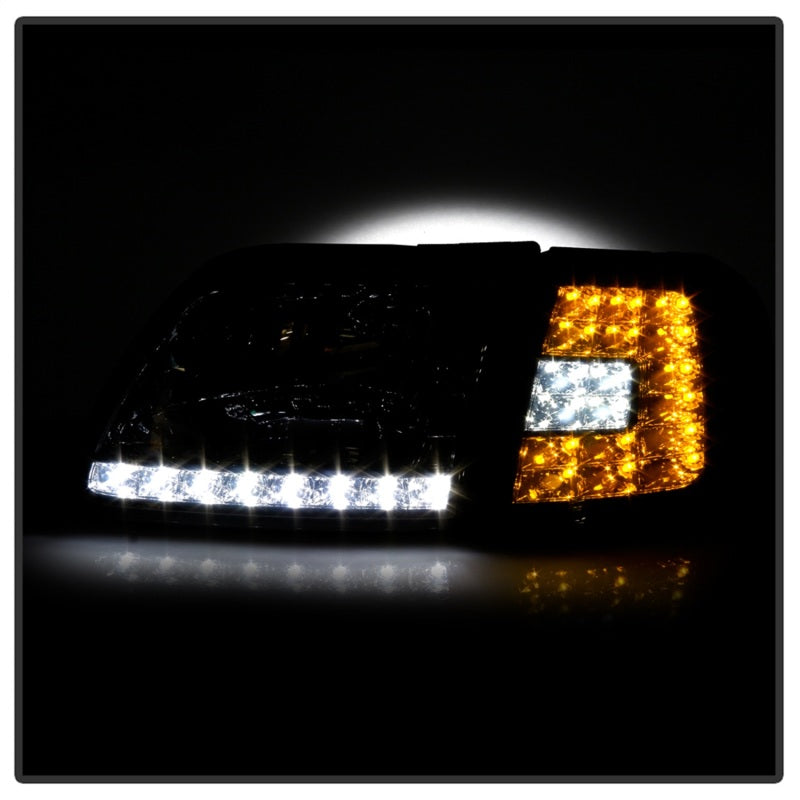 SPYDER Xtune Ford F150 97-03 Crystal Headlights w/ Clear LED Corners Smoke HD-ON-FF15097-LED-SET-SM 5014801 5014801 Photo - Unmounted
