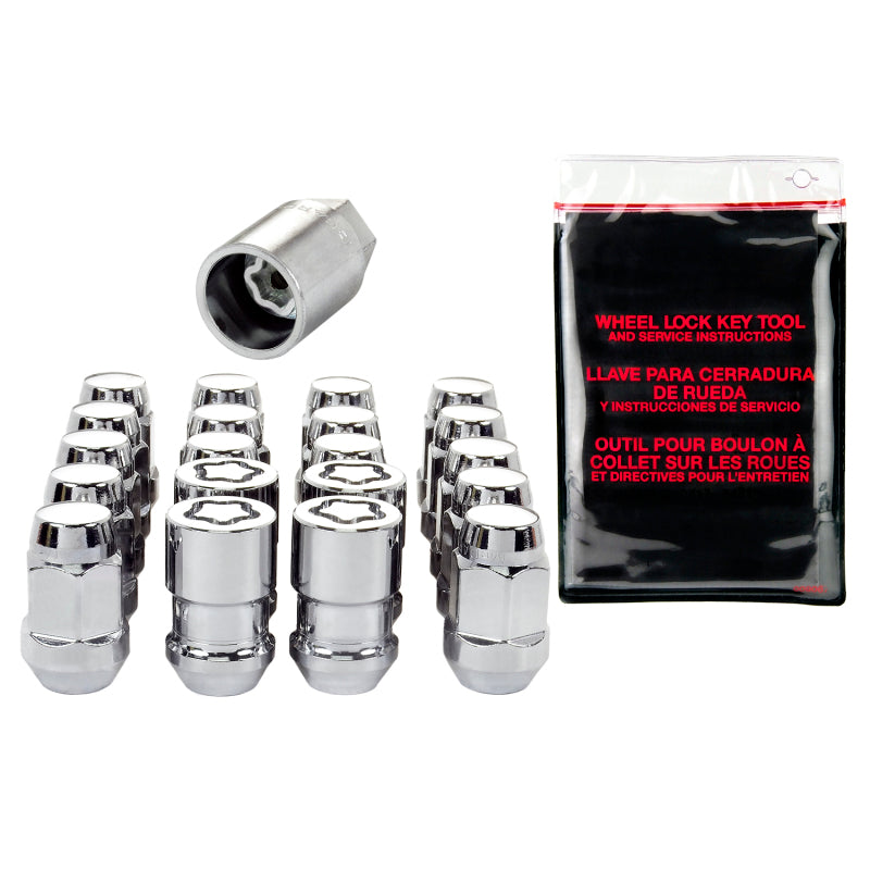 McGard 5 Lug Hex Install Kit w/Locks (Cone Seat Nut / Bulge) 1/2-20 / 3/4 Hex / 1.45in. L - Chrome 84550 84550 Photo - out of package